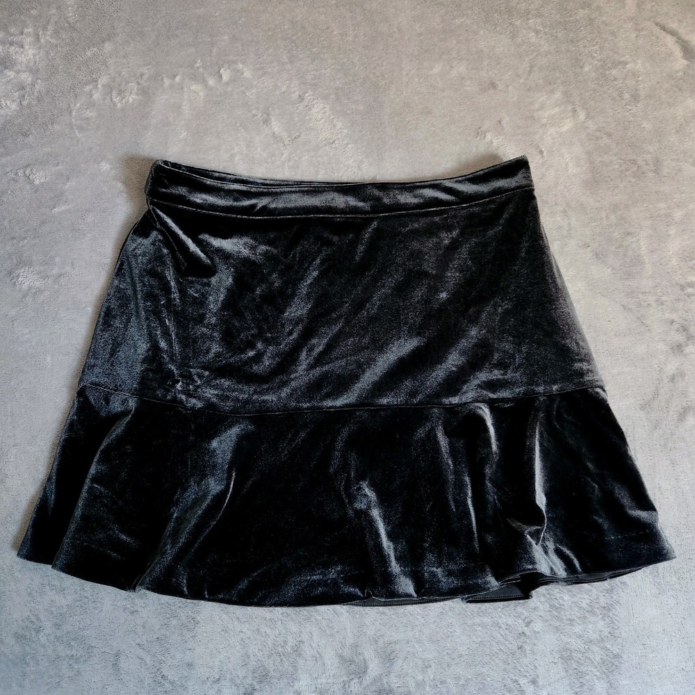 New Draper James Flutter Skirt In Velvet Belle Meade Black Mini Skirt Size 12